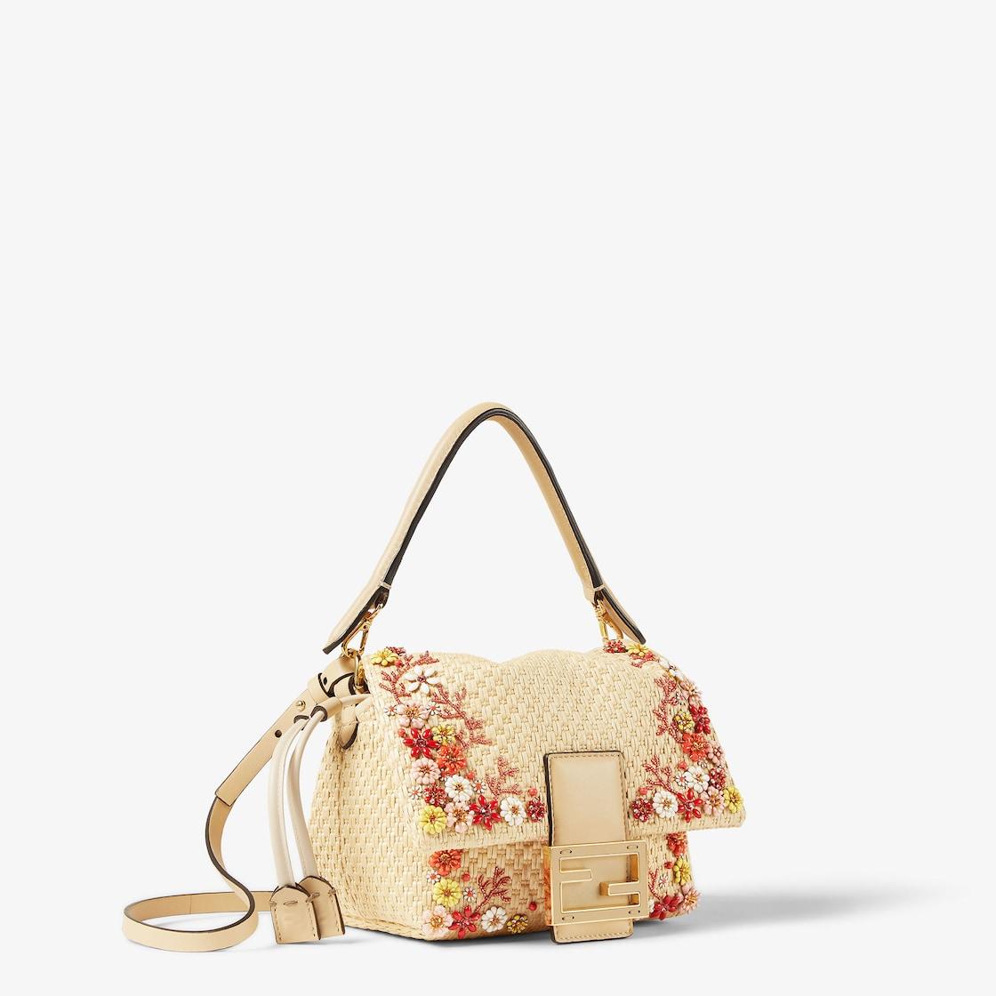 Mamma Baguette SmallWoven mini-bag with Sea Garden Flowers embroideries Product Image
