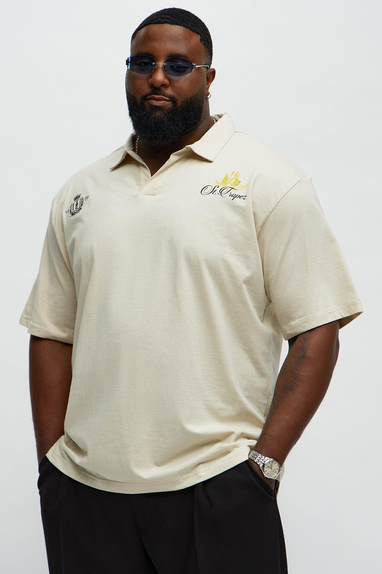 Saint Tropez Johnny Collar Short Sleeve Polo - Off White Product Image