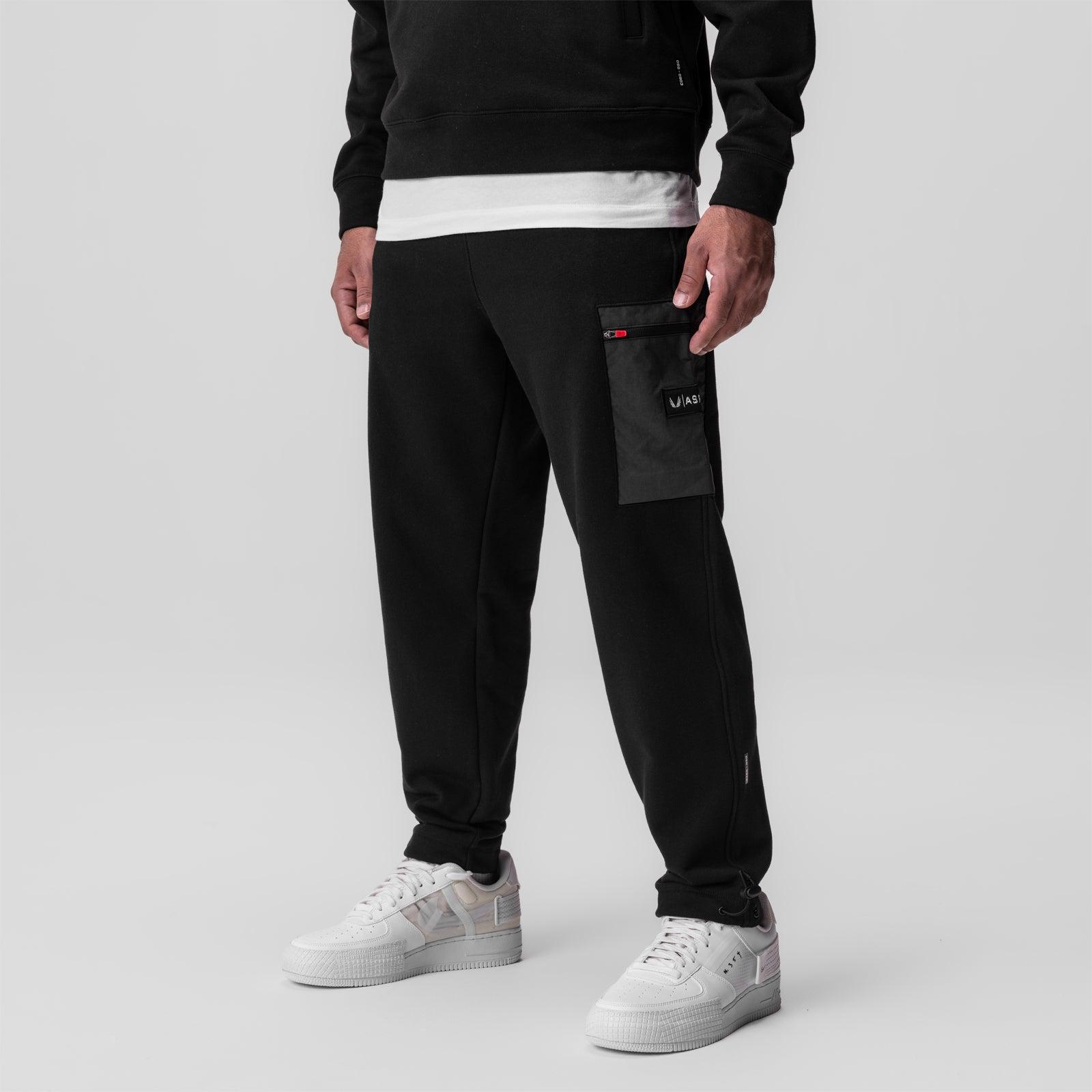0914. Tech-Terry™ Paneled Cinch Cargo Jogger - Black/Wave-Dye Product Image