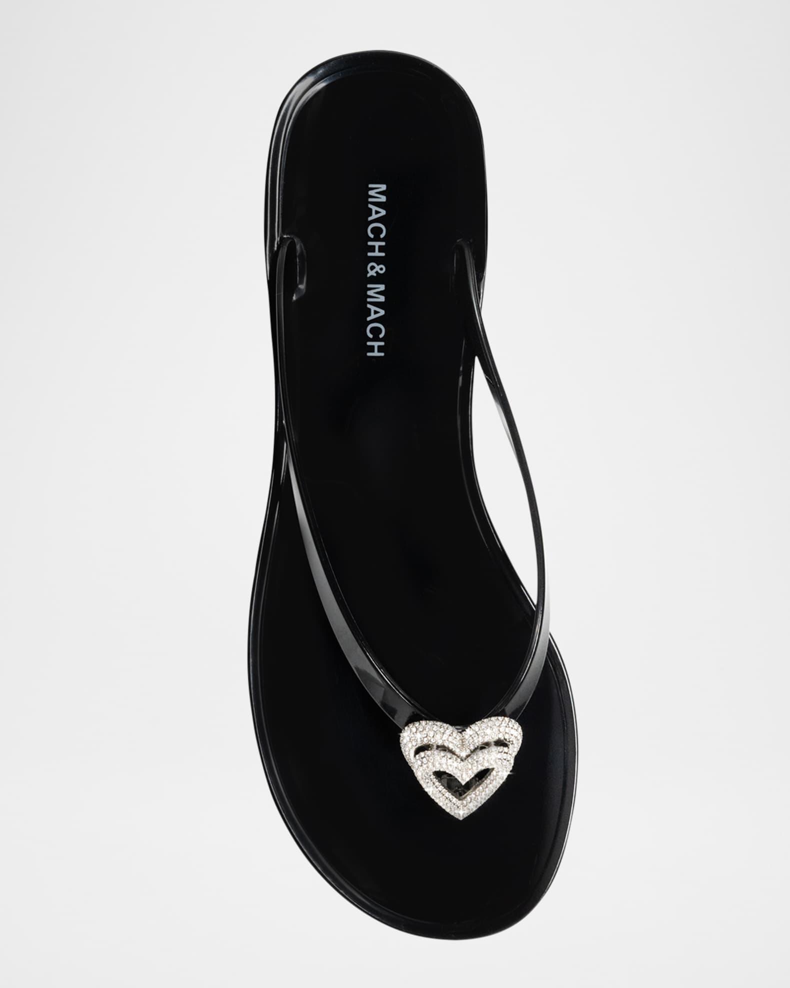 Double Heart Rubber Thong Sandals Product Image