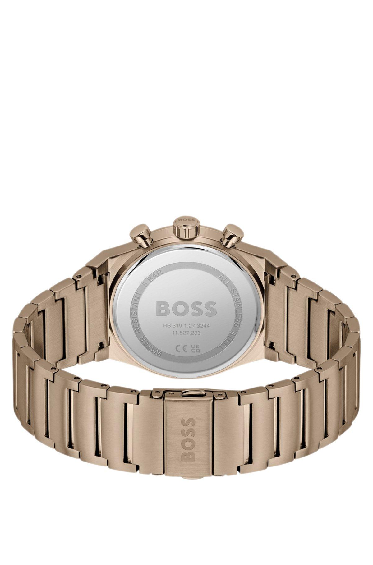 BOSS - Gold-tone chronograph watch with link bracelet Product Image
