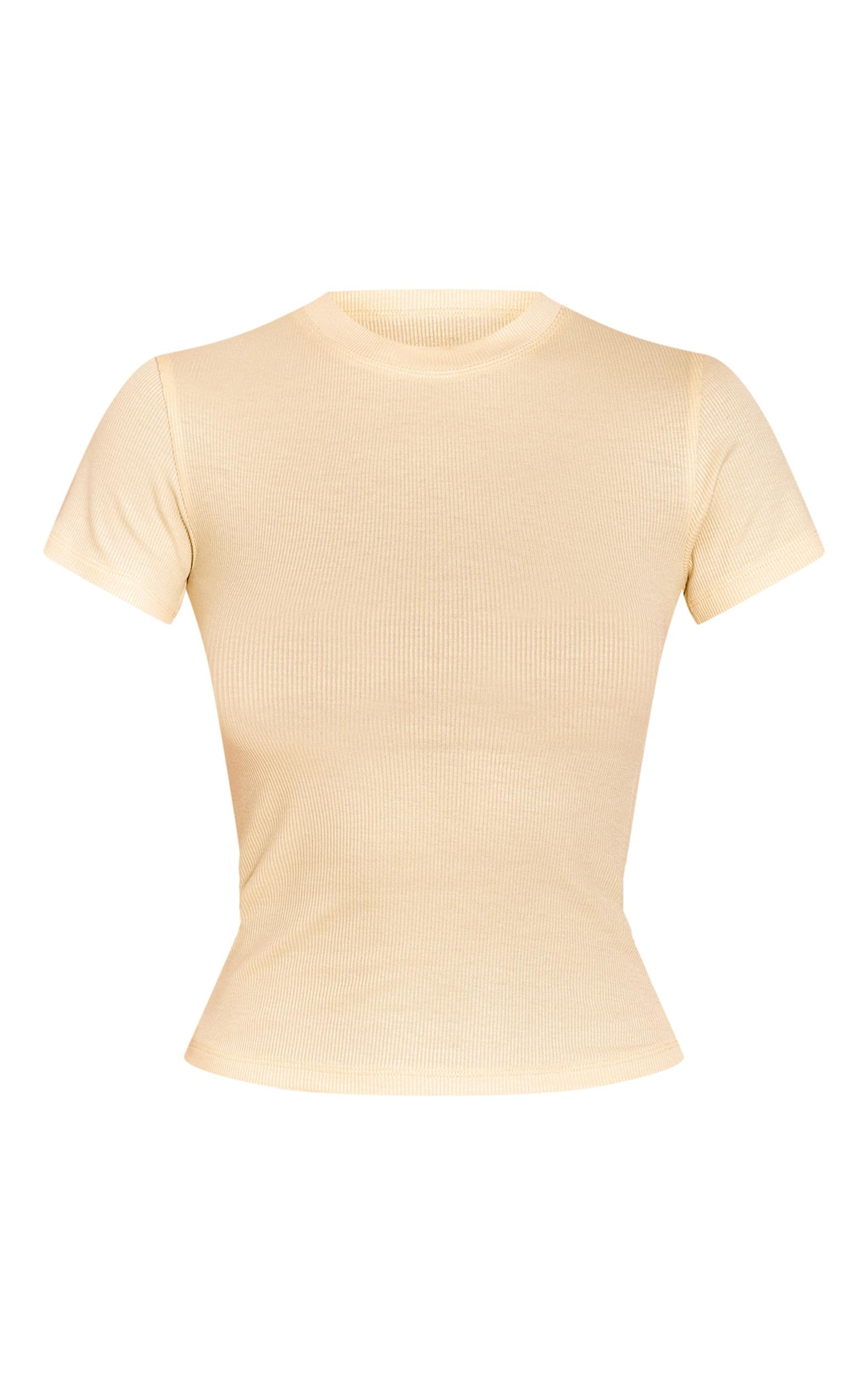 Butter Cream Soft Rib Crew Neck Short Sleeve Top Product Image