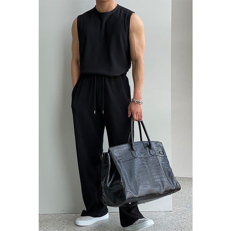 RT No. 11931 PLEATED SLEEVELESS SHIRT & WIDE DRAWSTRING PANTS Product Image