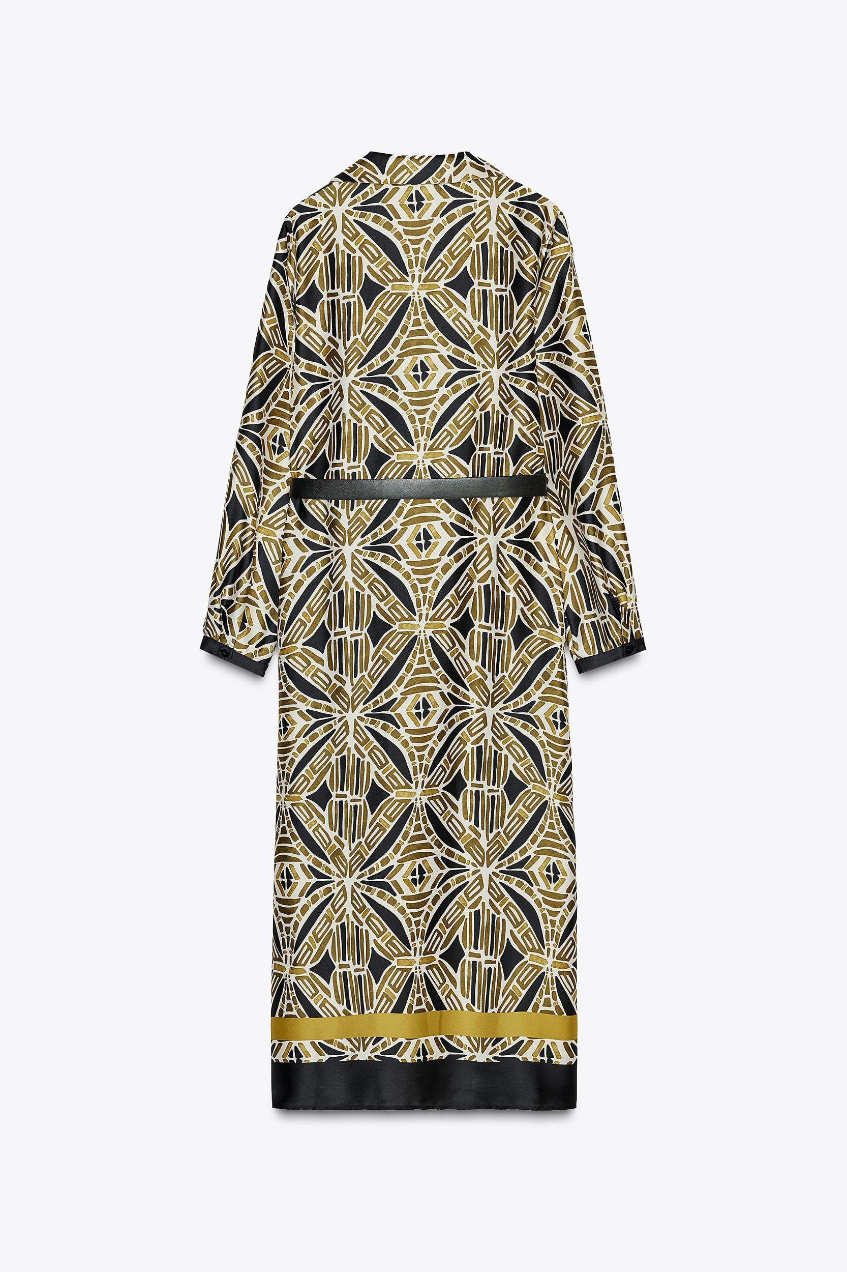 BELTED PRINTED DRESS Product Image