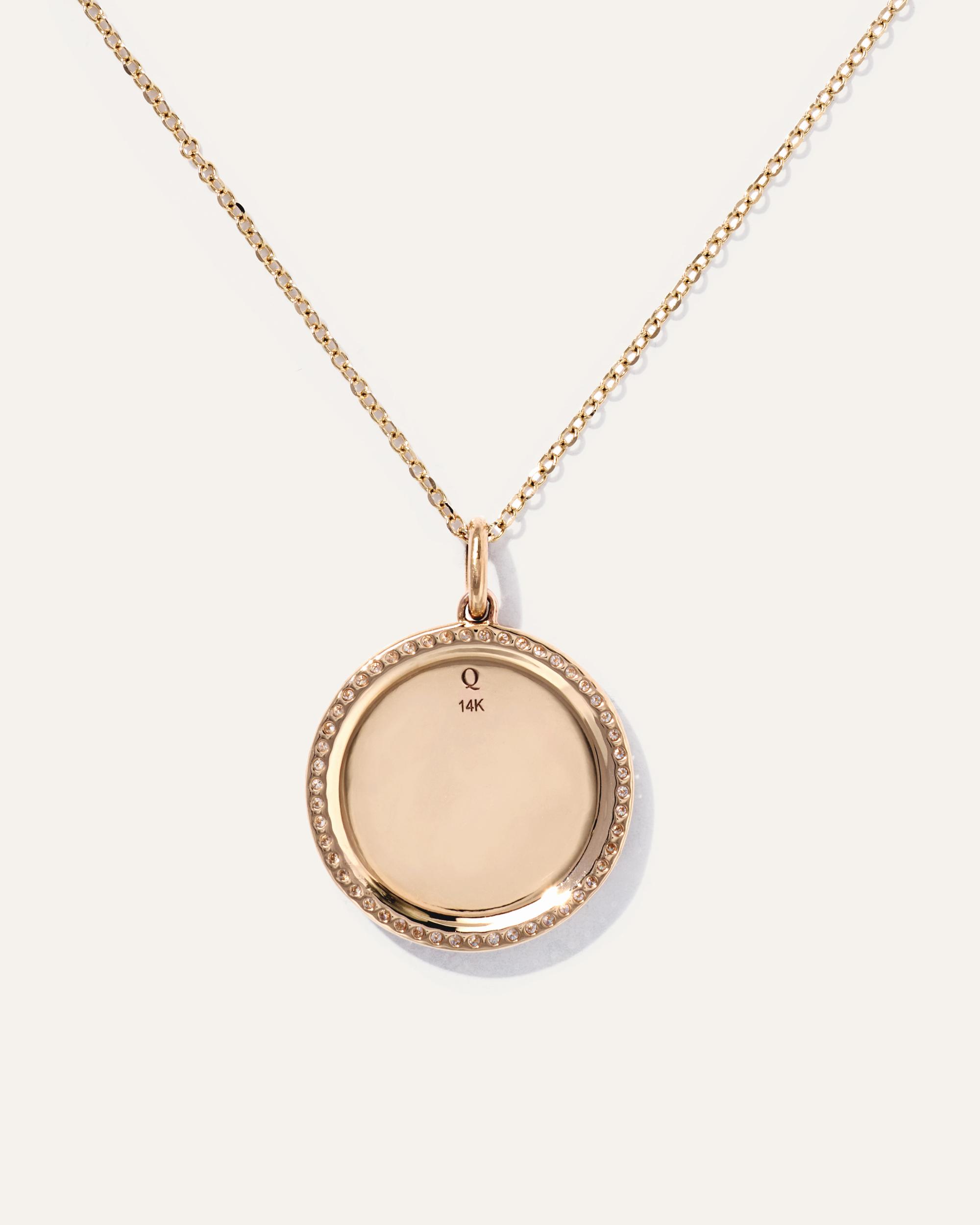 Quince | Women's 14K Gold Pave Zodiac Medallion Charm Product Image