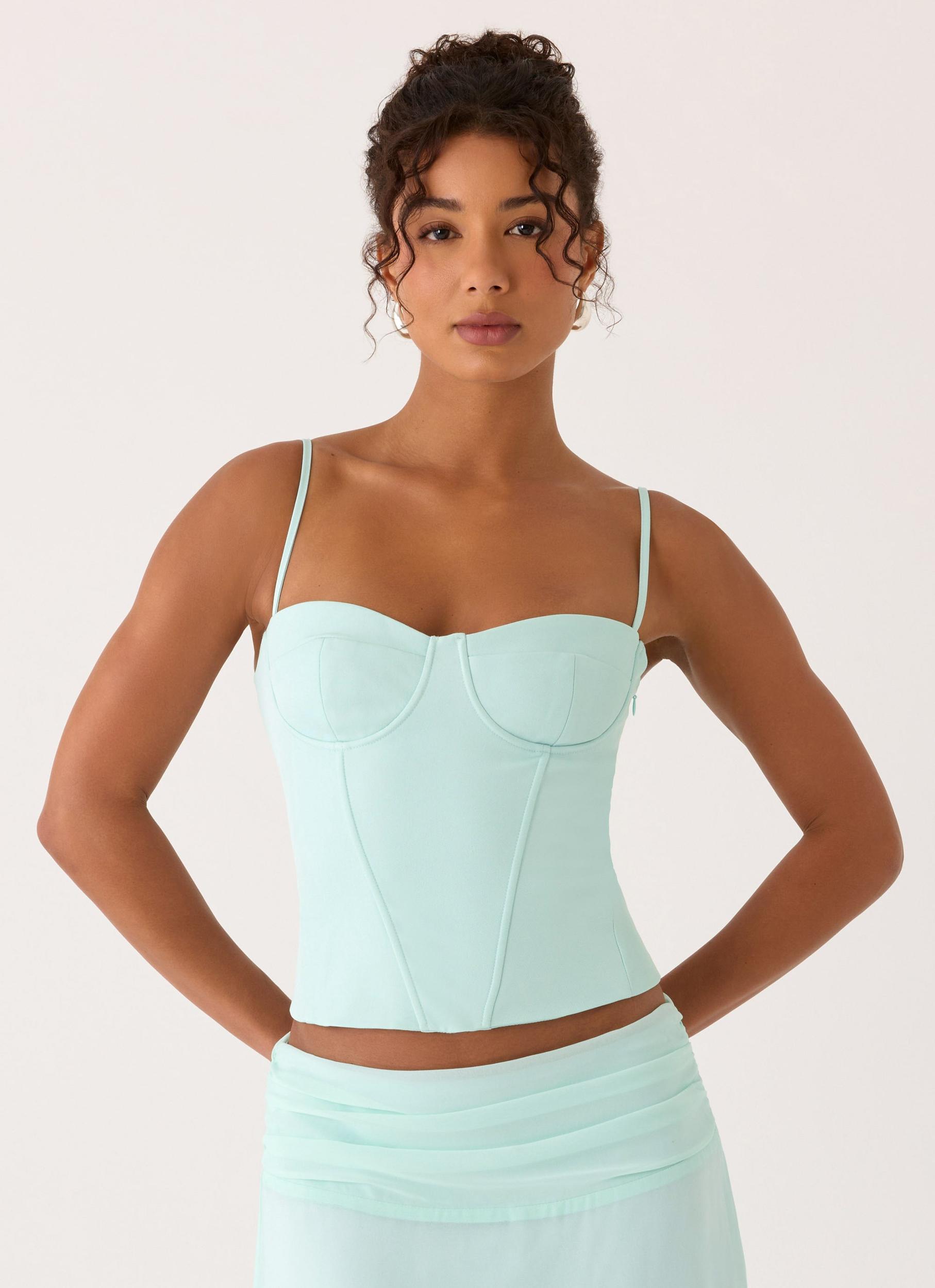 Tayana Corset Top - Pistachio Product Image