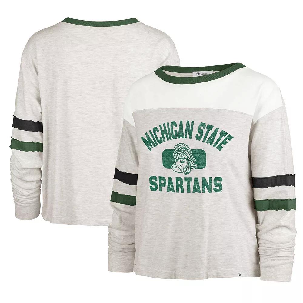 Women's '47 Oatmeal Michigan State Spartans Vault All Class Lena Long Sleeve T-Shirt,  Product Image