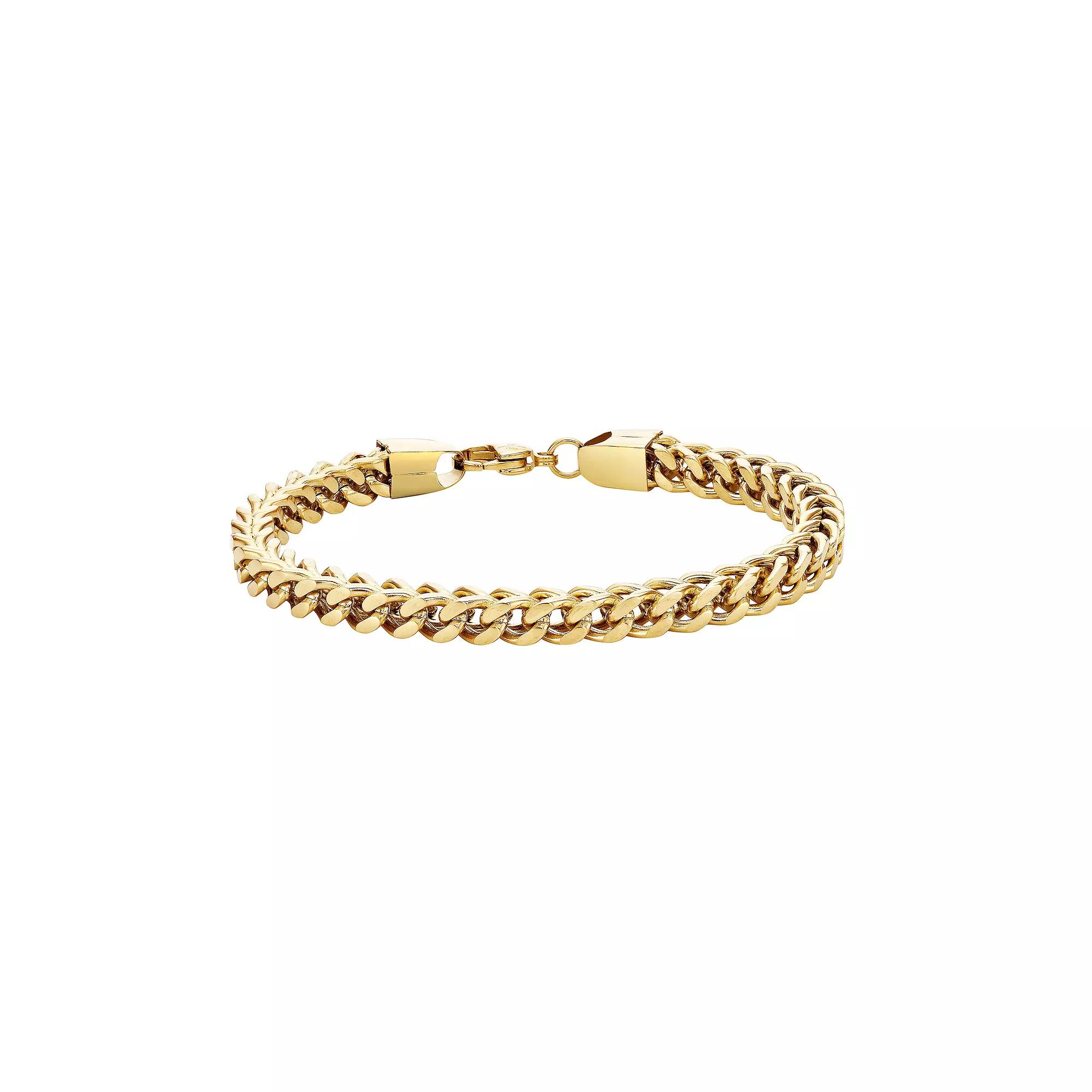 LYNX Ion-Plated Stainless Steel Foxtail Chain Bracelet, Men's, Size: 9", Gold Tone Product Image