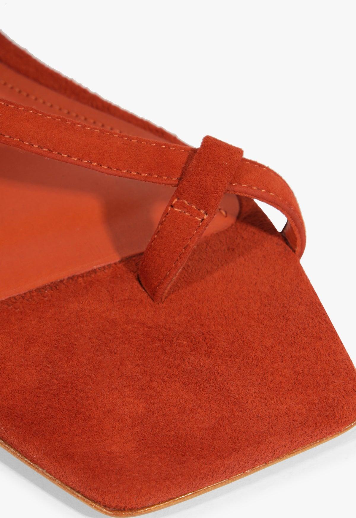 Lisa Red Suede Flat Sandal Product Image