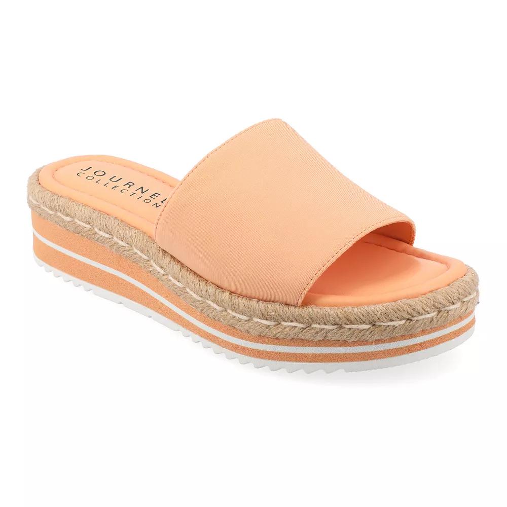 Journee Rosey Womens Espadrille Slide Sandals Pink Product Image