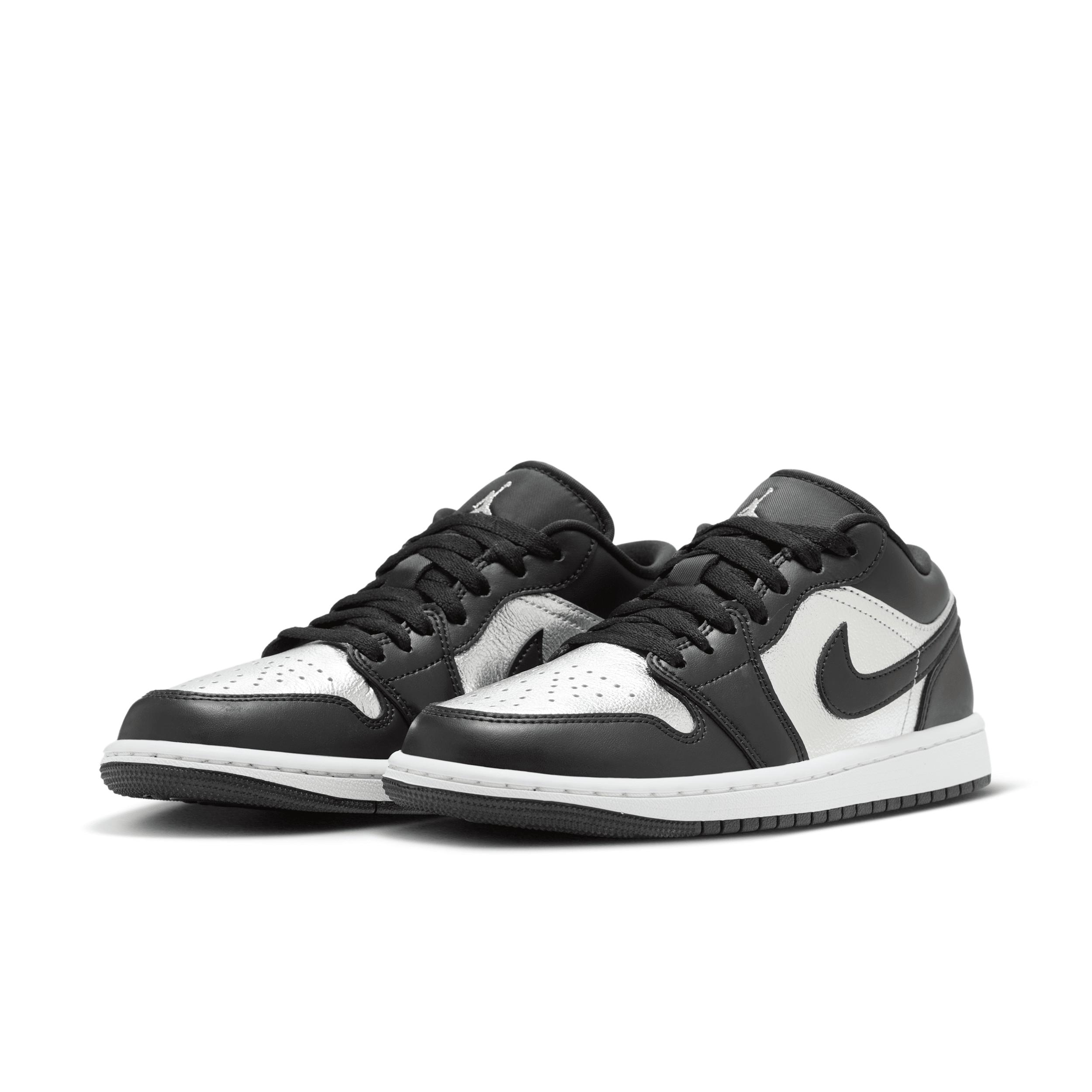 Jordan Womens Jordan AJ 1 Low SE - Womens Basketball Shoes White/Black/Metallic Silver Product Image
