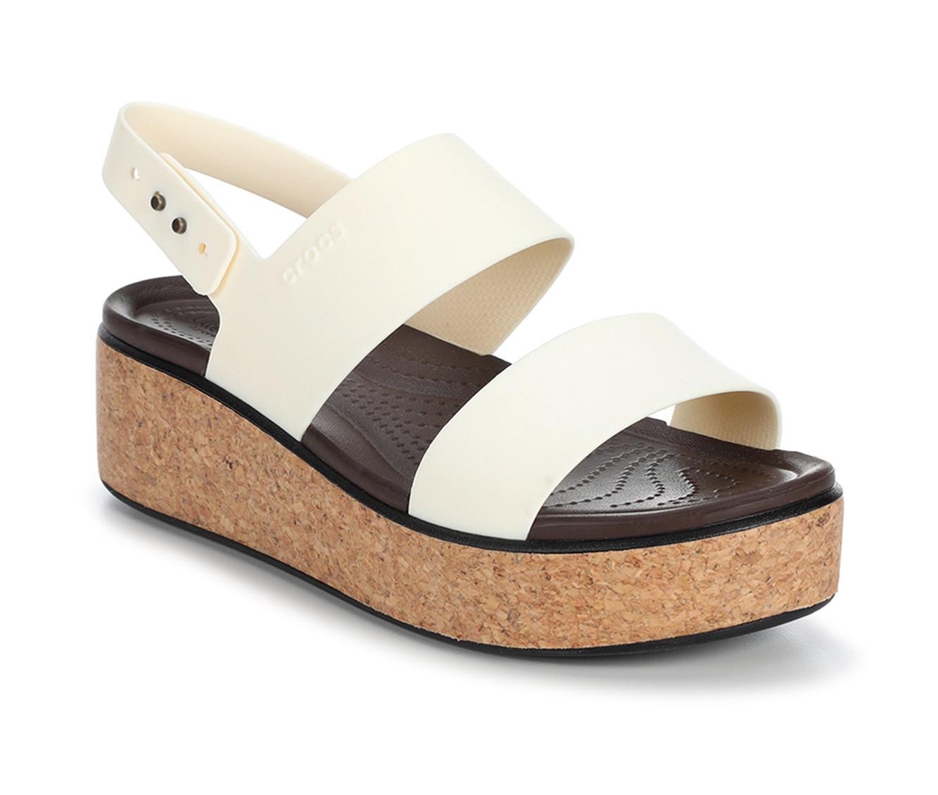 Women's Crocs Brooklyn Cork Low Wedge Sandals Product Image