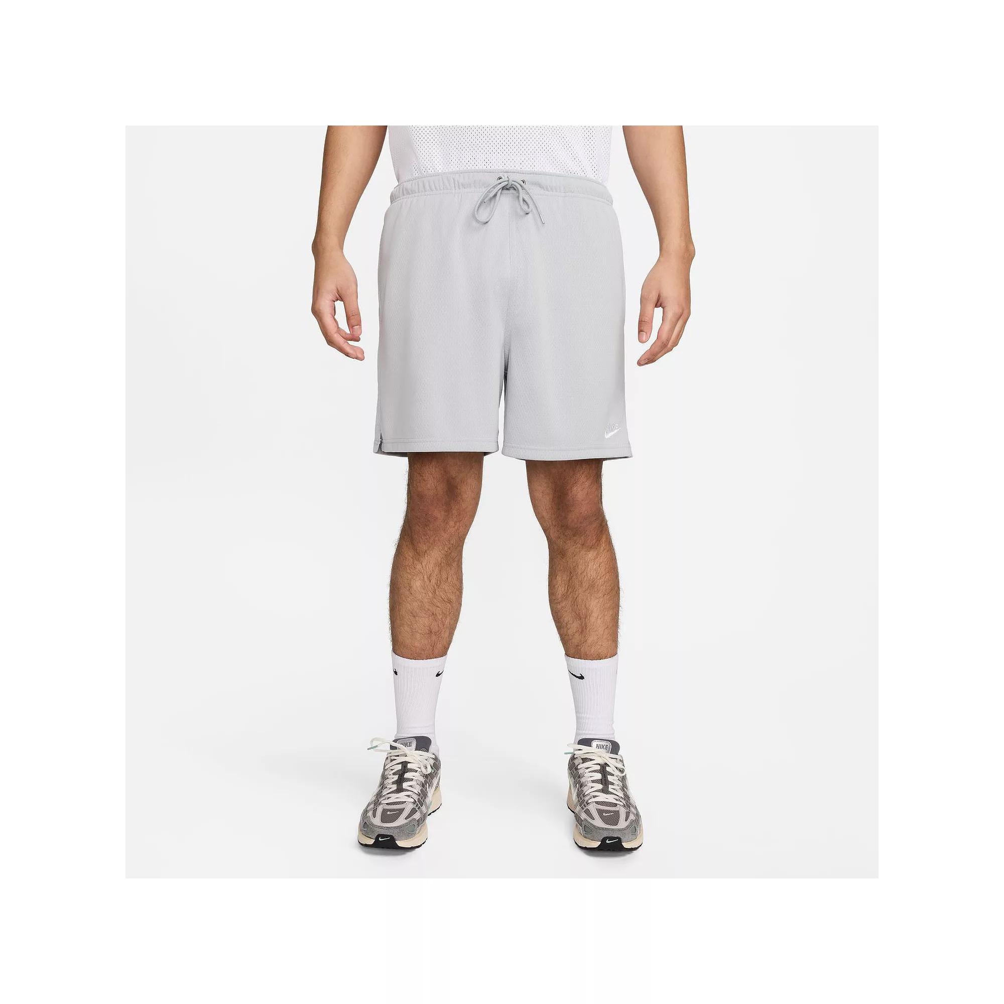 Nike Mens Nike Club Flow Mesh Shorts - Mens White/Light Smoke Grey Product Image