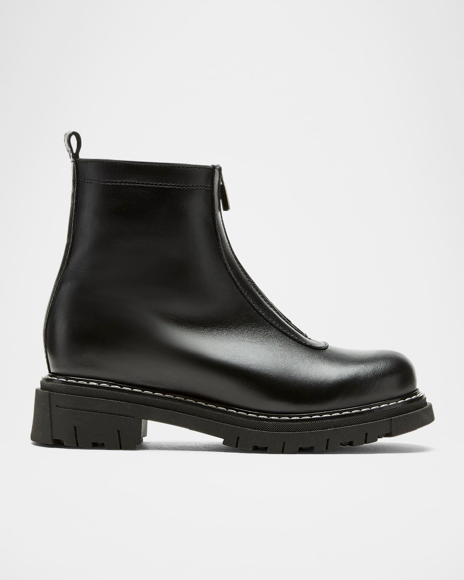 Deon Leather Zip-Up Ankle Booties Product Image