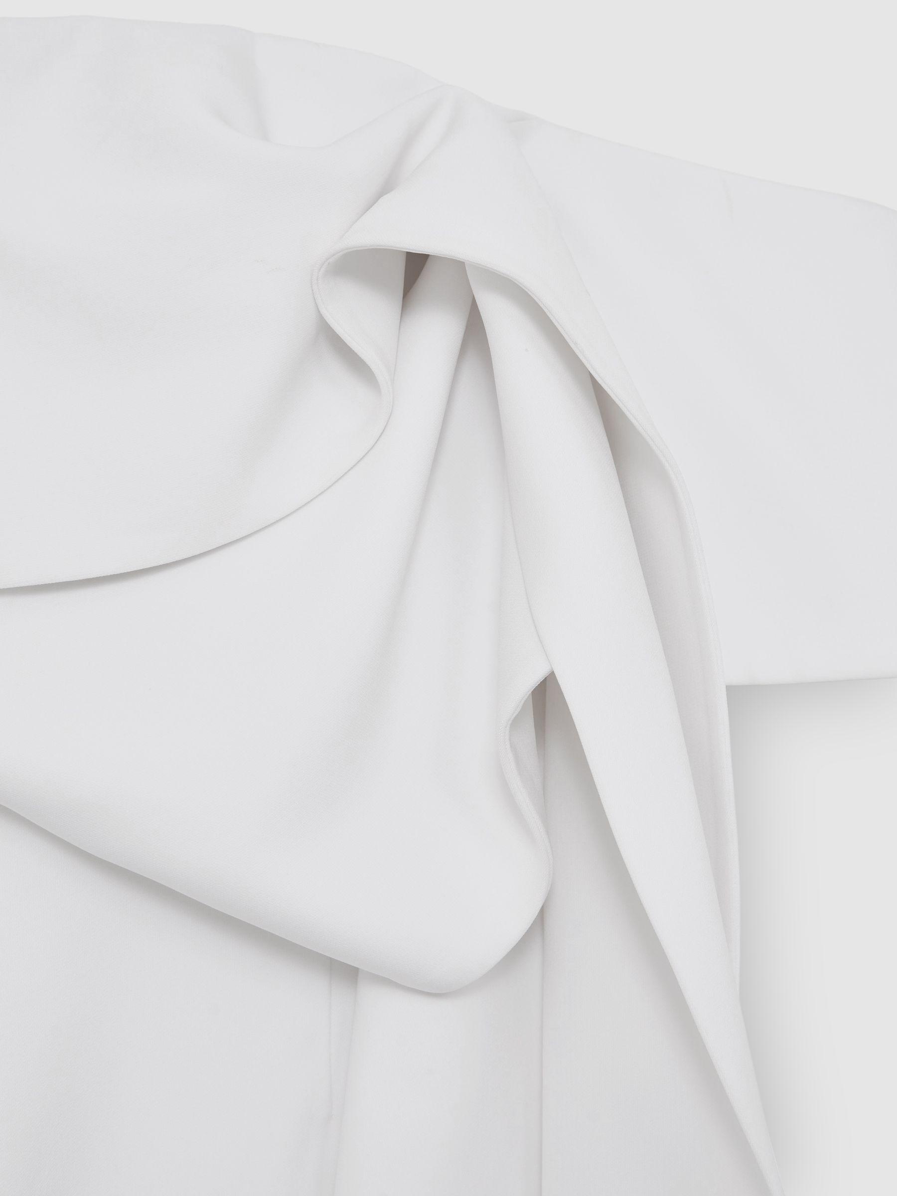 Sculptural Off-Shoulder Mini Dress in Ivory Product Image