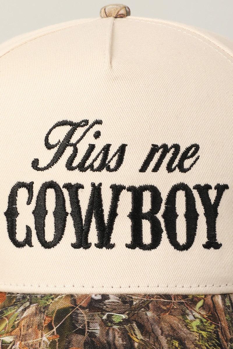 Kiss Me Cowboy Camo Trucker Hat Product Image