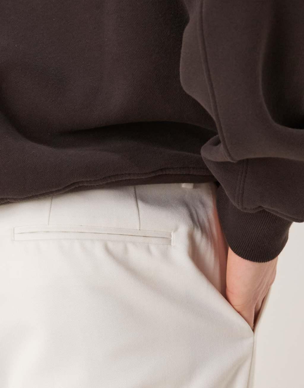 ASOS DESIGN smart wide leg pants with front pleat in white Product Image