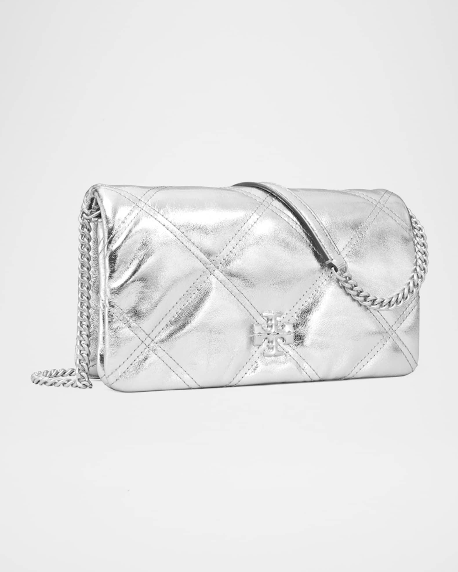 Kira Quilted Metallic Leather Wallet on Chain  Product Image