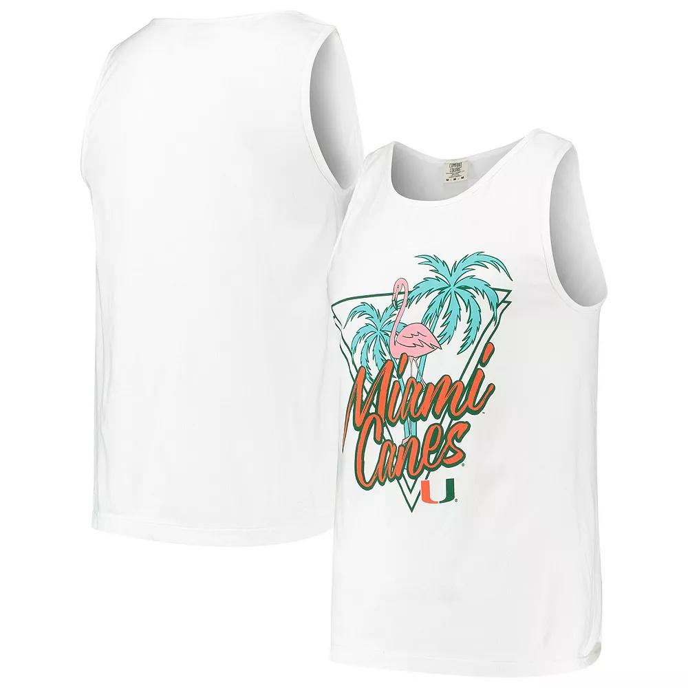Men's White Miami Hurricanes Retro Palms Tank Top, Size: Small Product Image