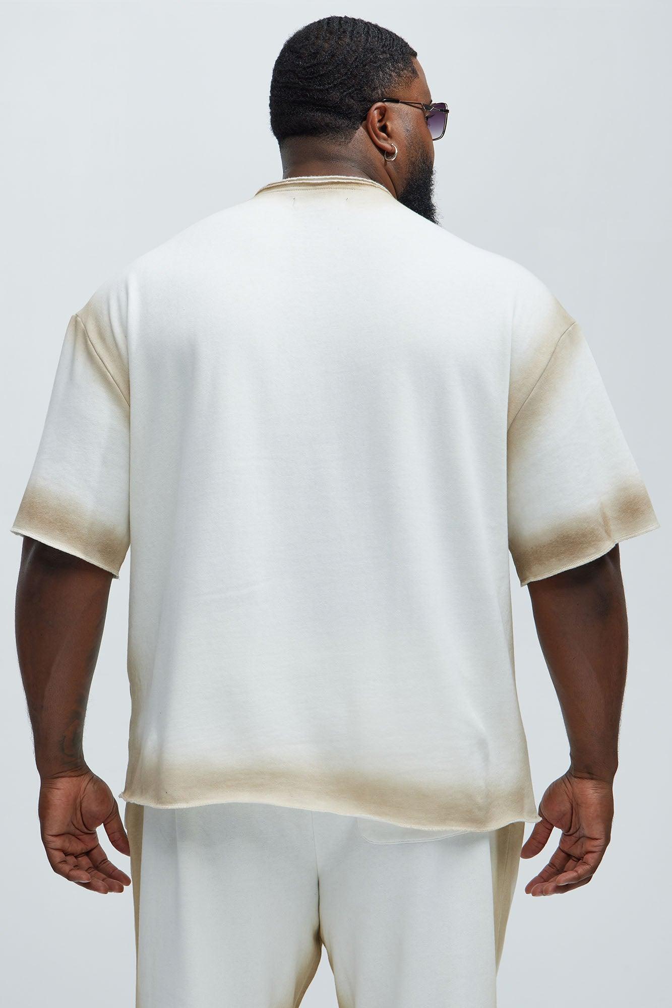 Tyson Blurred Lines Relaxed Fleece Tee - Cream Product Image