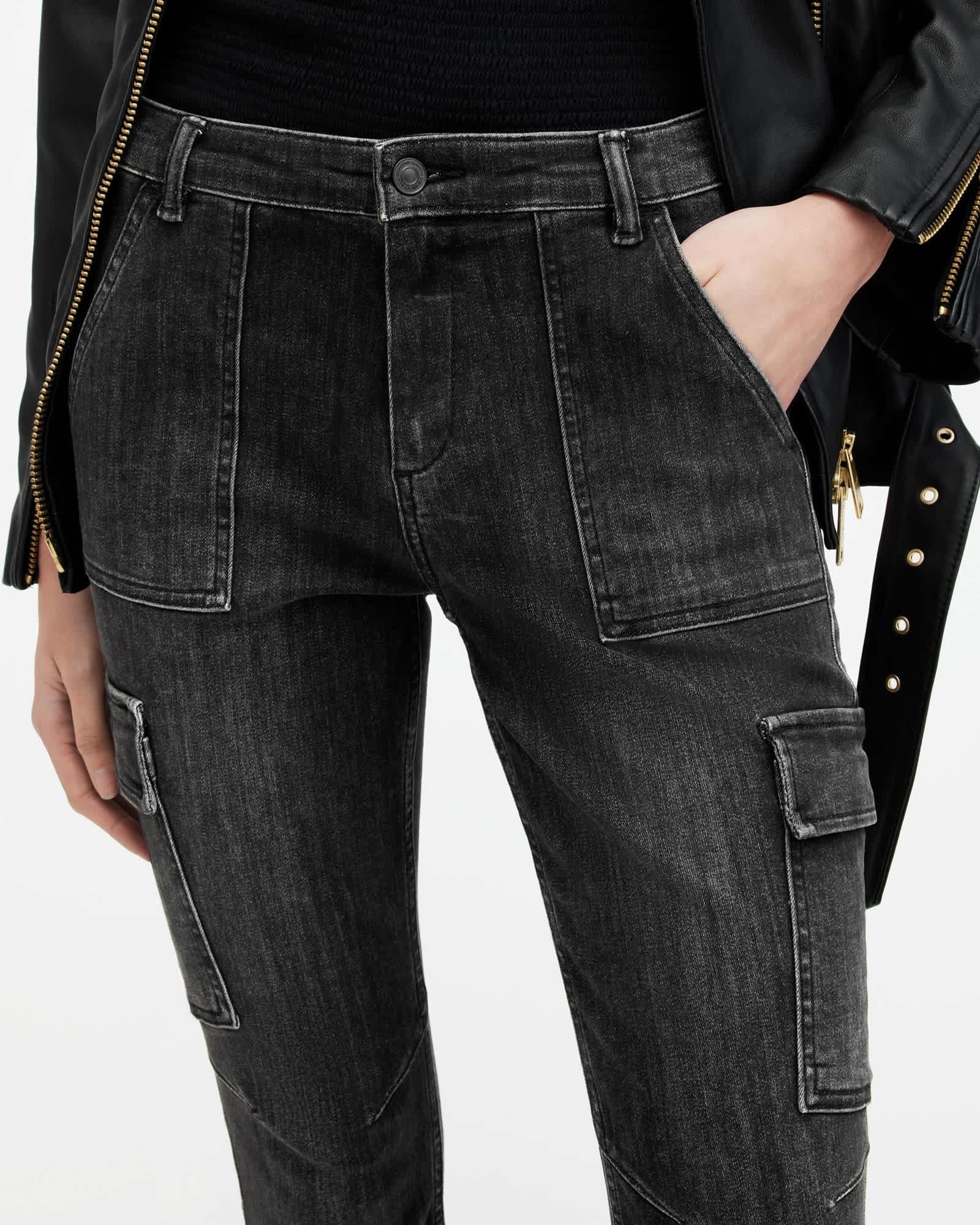 Duran Mid-Rise Skinny Cargo Denim Jeans Product Image