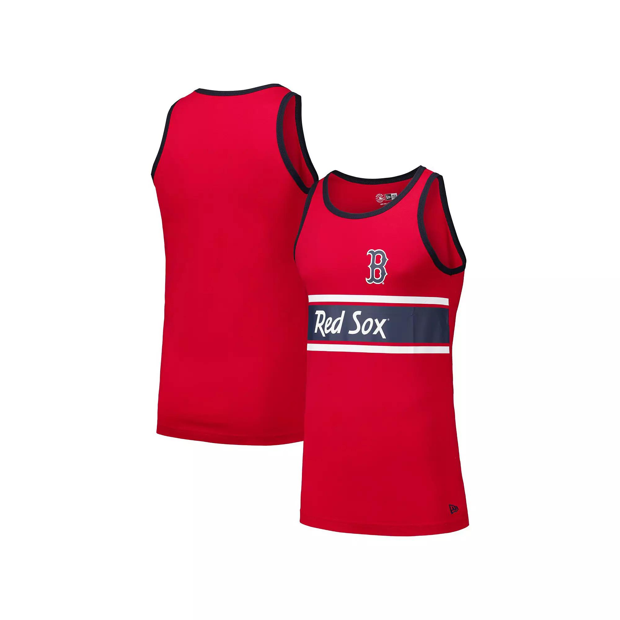 Men's New Era Red Boston Red Sox Jersey Ringer Tank Top,  Product Image