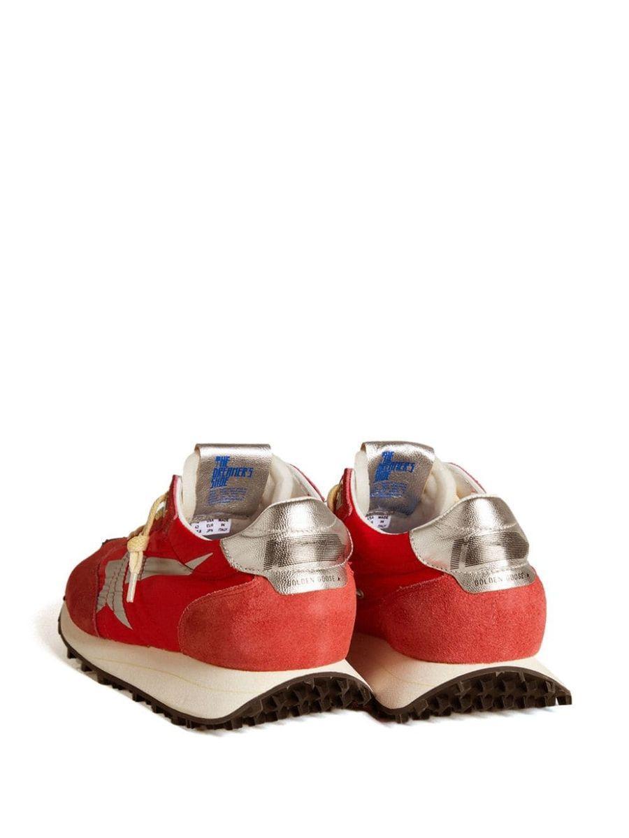 GOLDEN GOOSE Marathon Sneakers With Red Nylon Upper And Silver Star Shoes Product Image