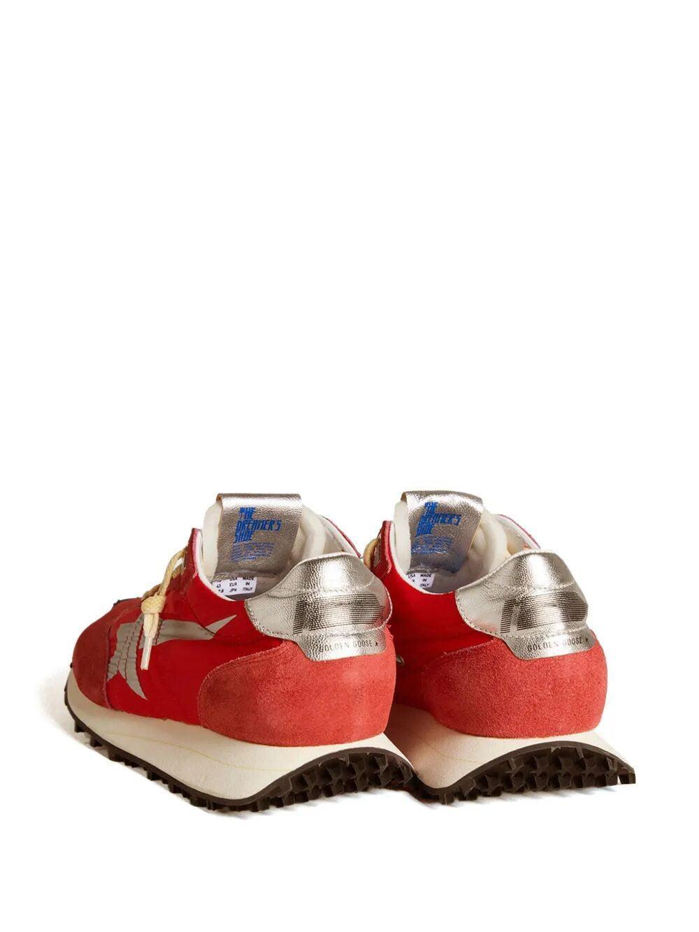 GOLDEN GOOSE Marathon Sneakers With Red Nylon Upper And Silver Star Shoes Product Image