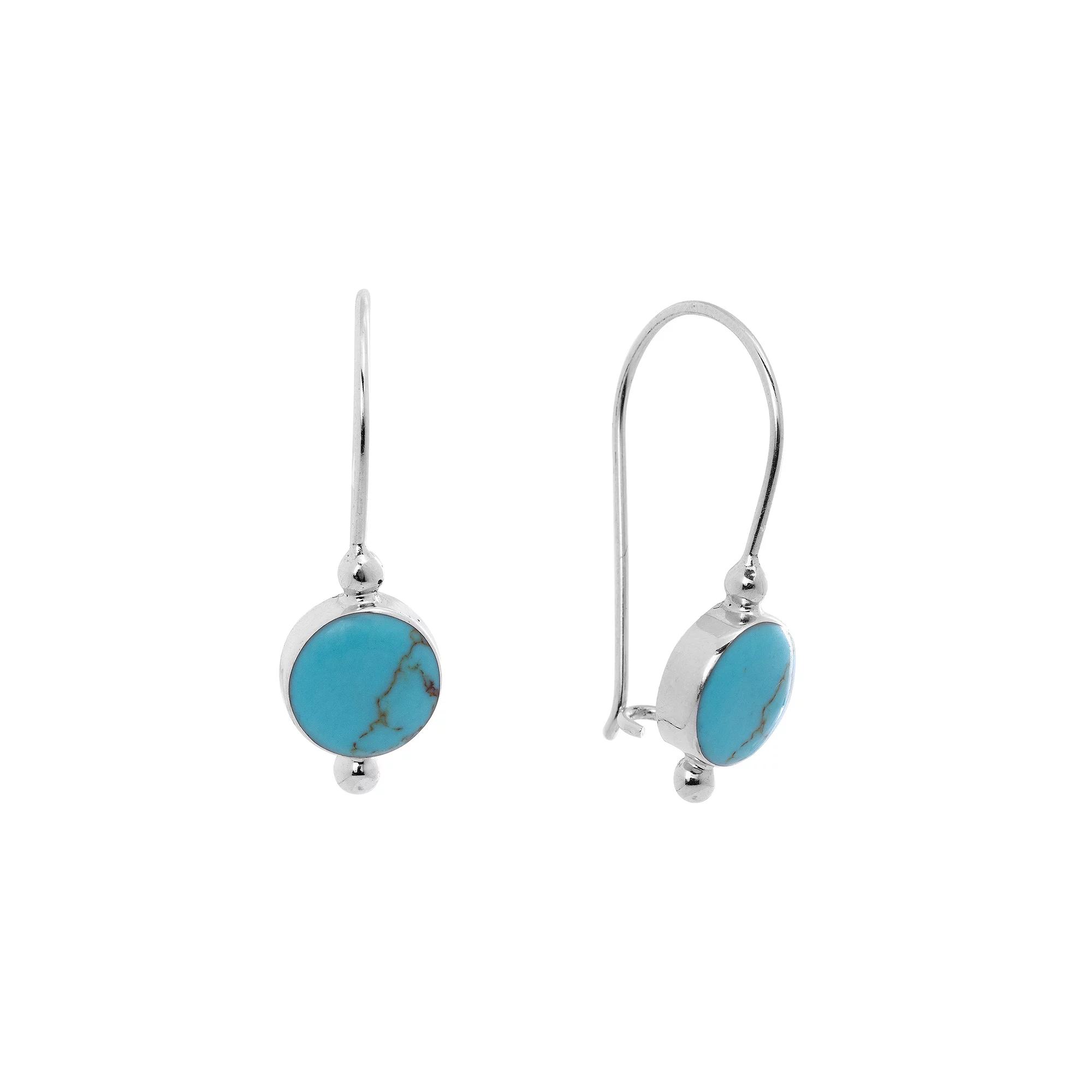Main and Sterling Sterling Silver Round Fixed Wire Earrings, Women's, Sterling Blue Product Image
