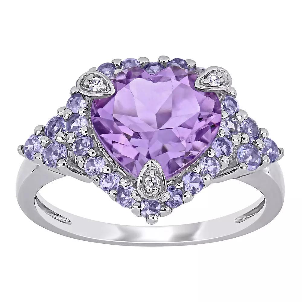 Stella Grace 10k White Gold Amethyst, Tanzanite & Diamond Accent Cocktail Ring, Women's,  Product Image