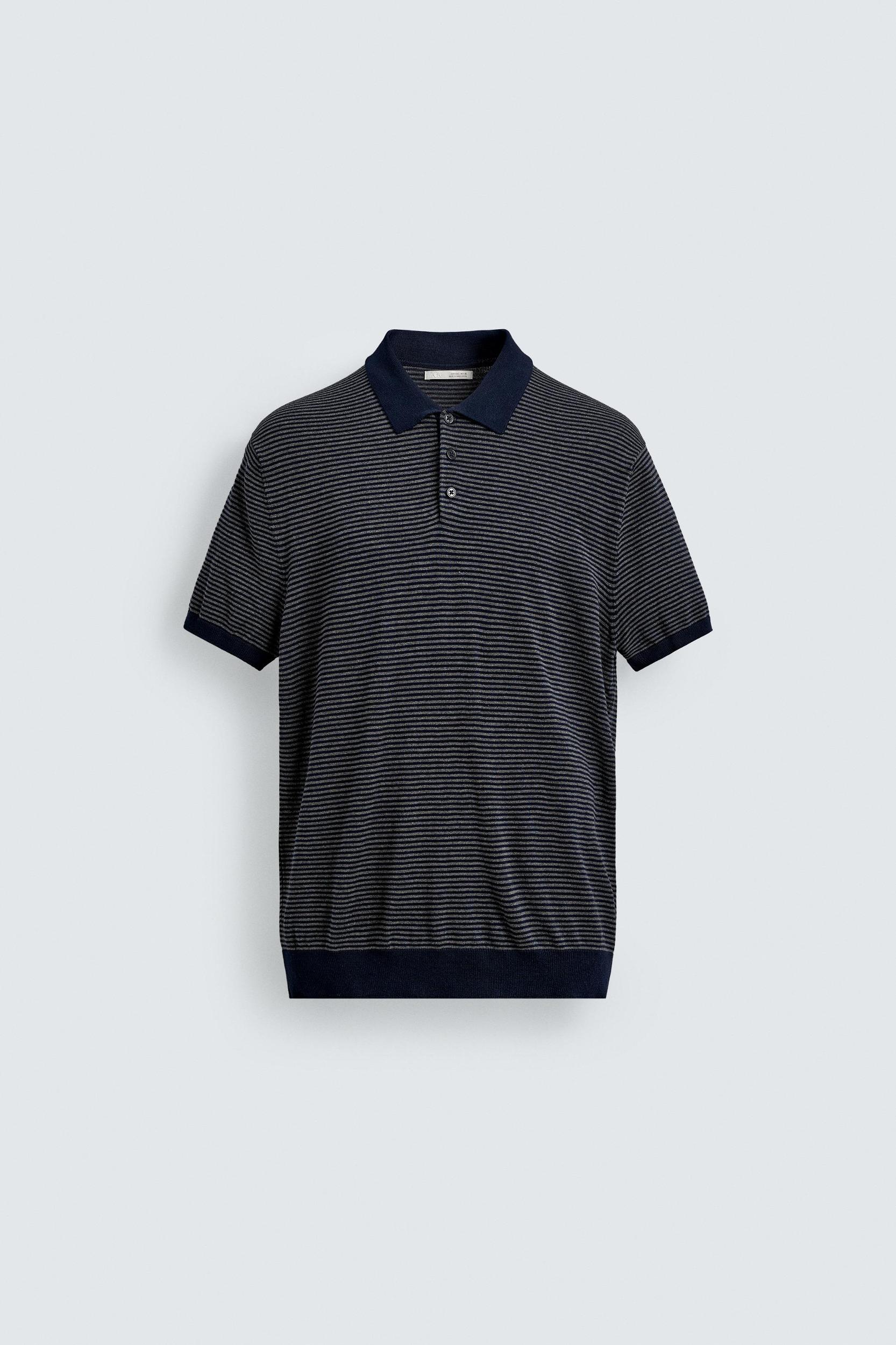 REGULAR FIT STRIPED KNIT POLO SHIRT Product Image