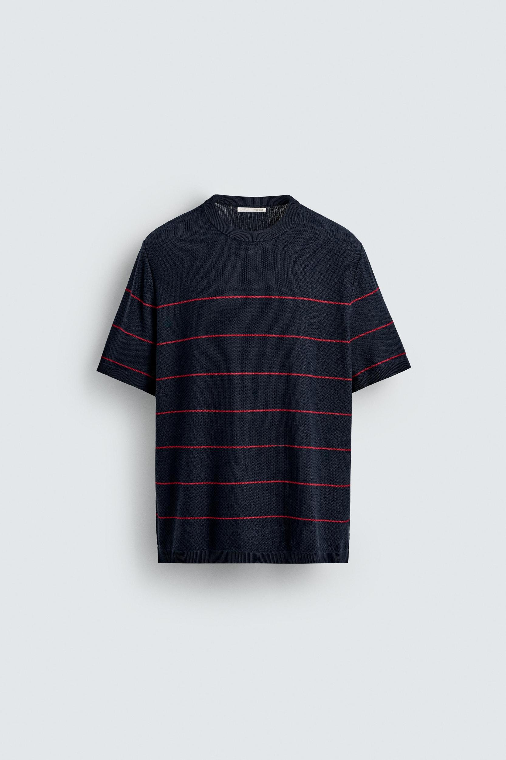 STRIPED JACQUARD KNIT T-SHIRT Product Image
