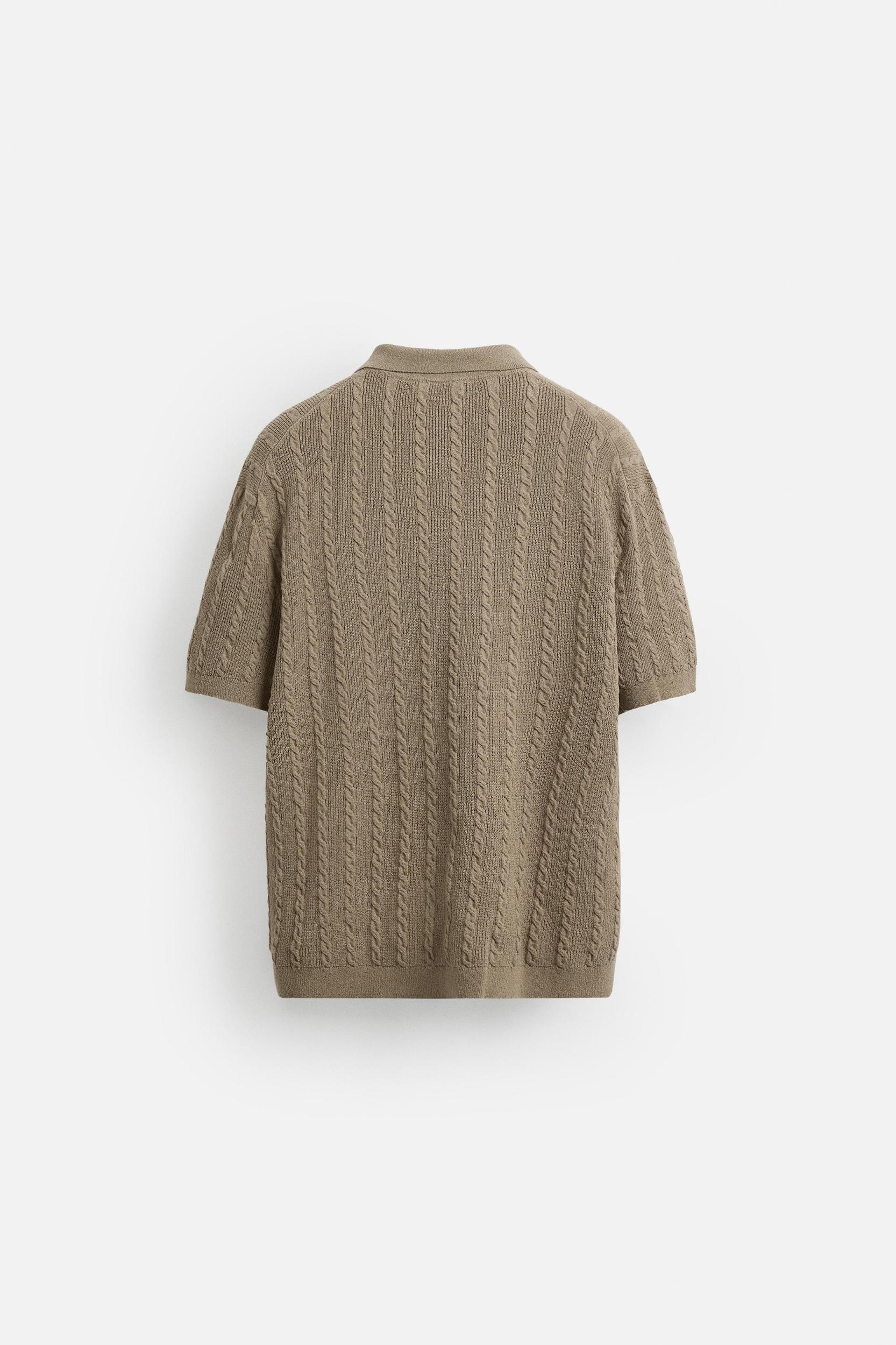 CABLE KNIT POLO SHIRT Product Image