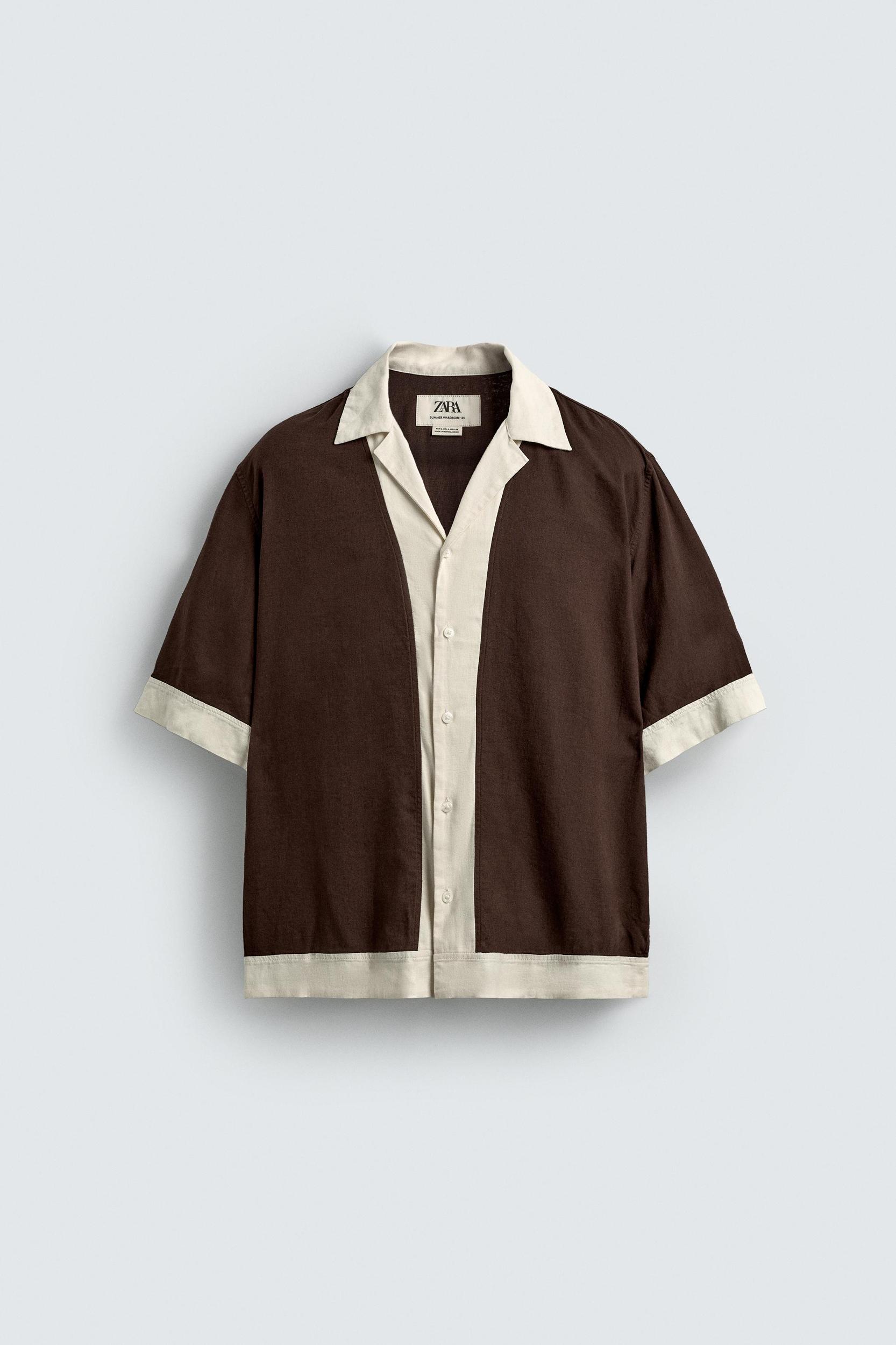 COLORBLOCK VISCOSE-LINEN SHIRT Product Image