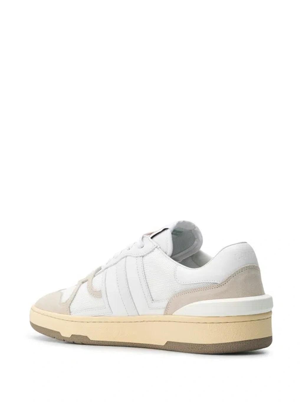 LANVIN Mesh And Leather Clay Sneakers With In White Product Image