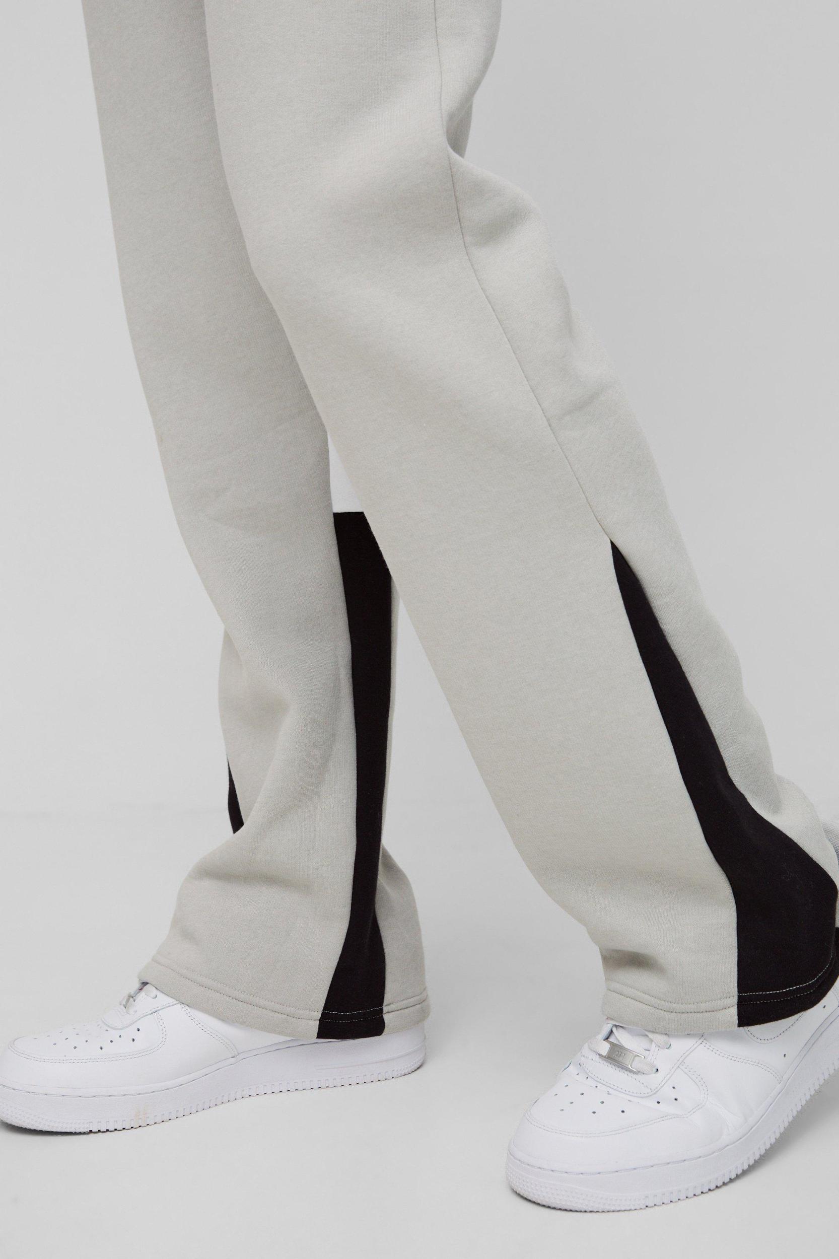 Regular Fit Worldwide Embroidered Contrast Stitch Gusset Sweatpants | boohooMAN USA Product Image
