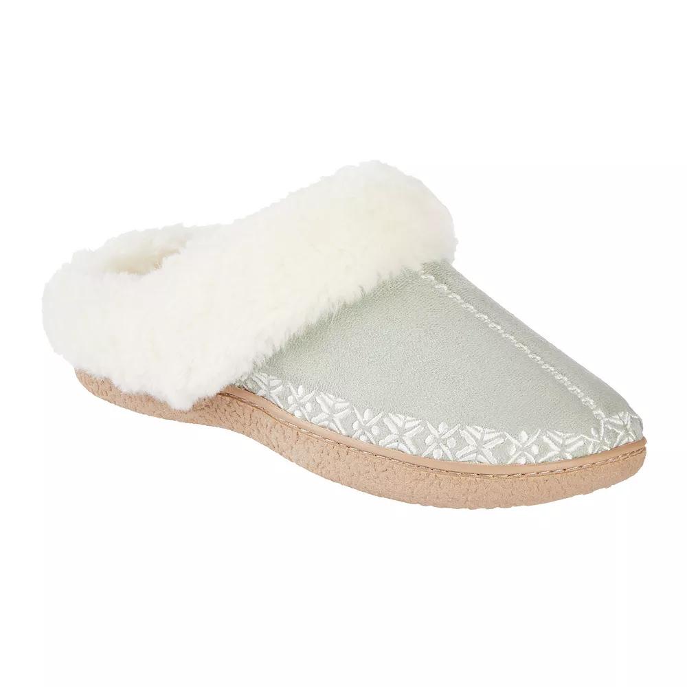 isotoner Clara Embroidered Microsuede Clog Women's Slippers with Memory Foam,  Product Image