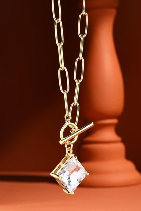 Link Chain Crystal Necklace Product Image