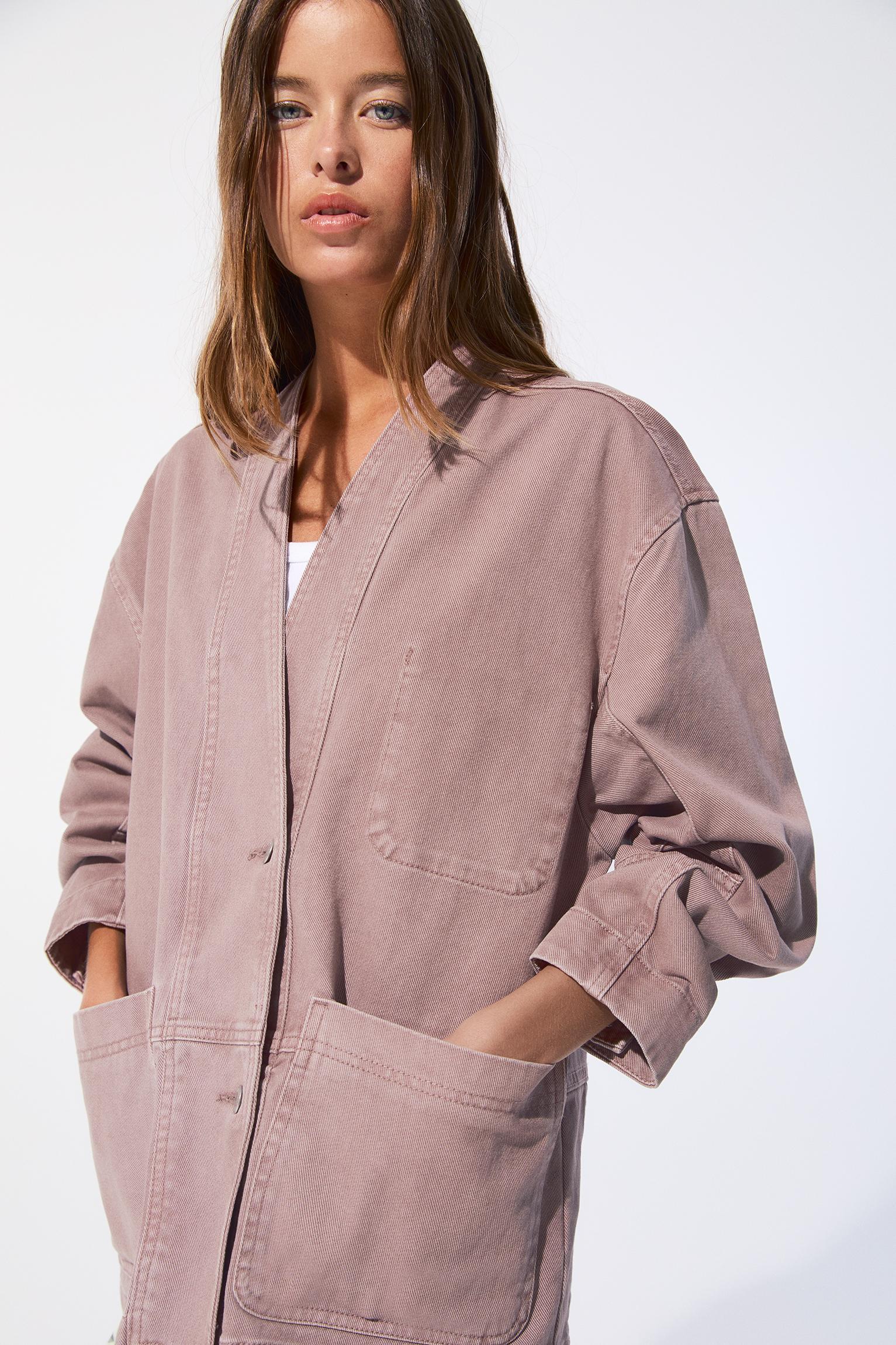 Pink denim jacket Product Image