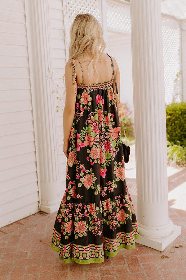 Capri Villa Floral Maxi Dress in Black Product Image
