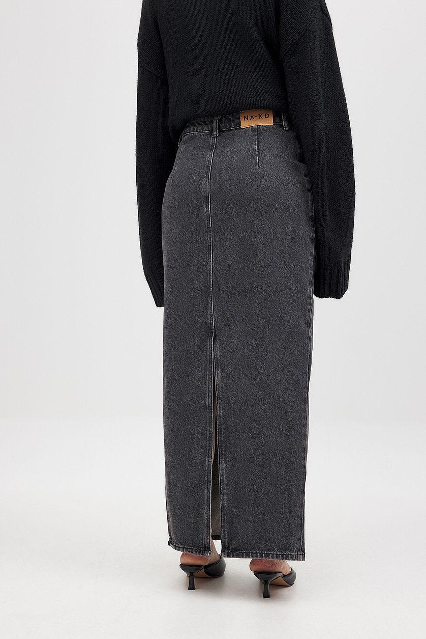 Slit Detailed Maxi Denim Skirt Product Image