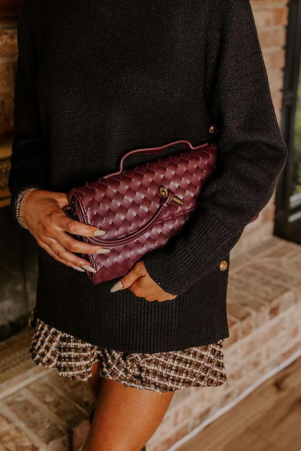 Exclusive Party Faux Leather Woven Purse in Windsor Wine Product Image