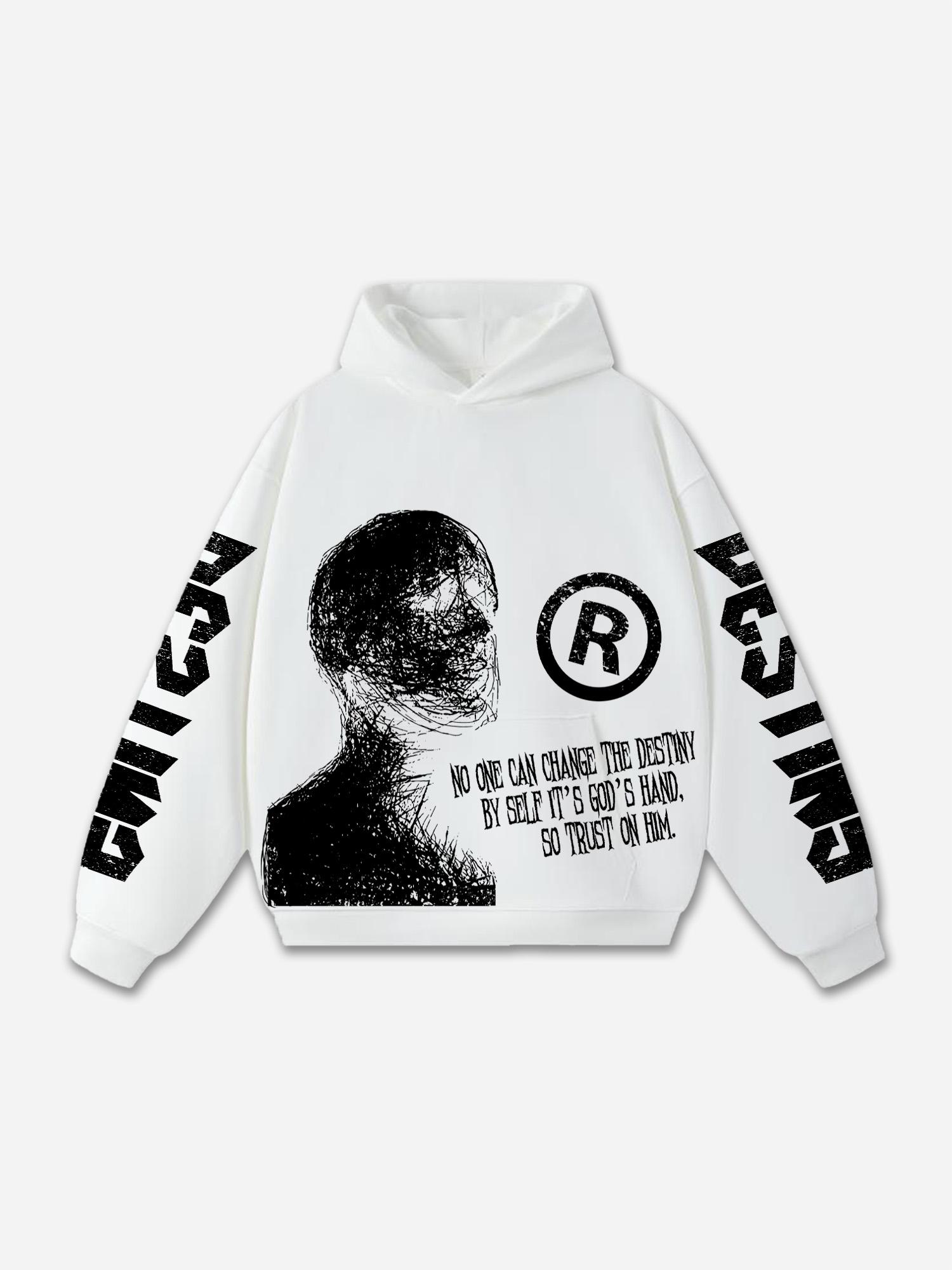 Men's Real Wise Vintage Graphic Cotton Oversized Hoodie Product Image