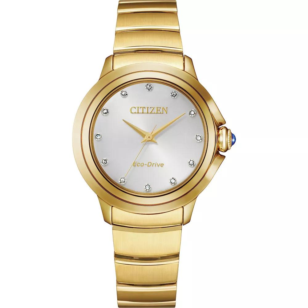 Citizen Eco-Drive Womens Ceci Gold-Tone Stainless Steel Bracelet Watch - EM0952-55A Product Image