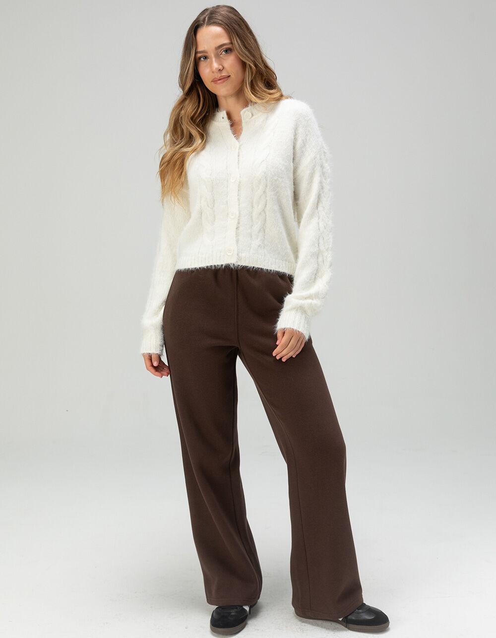 RSQ Womens Cable Fuzzy Cardigan - CREAM Product Image