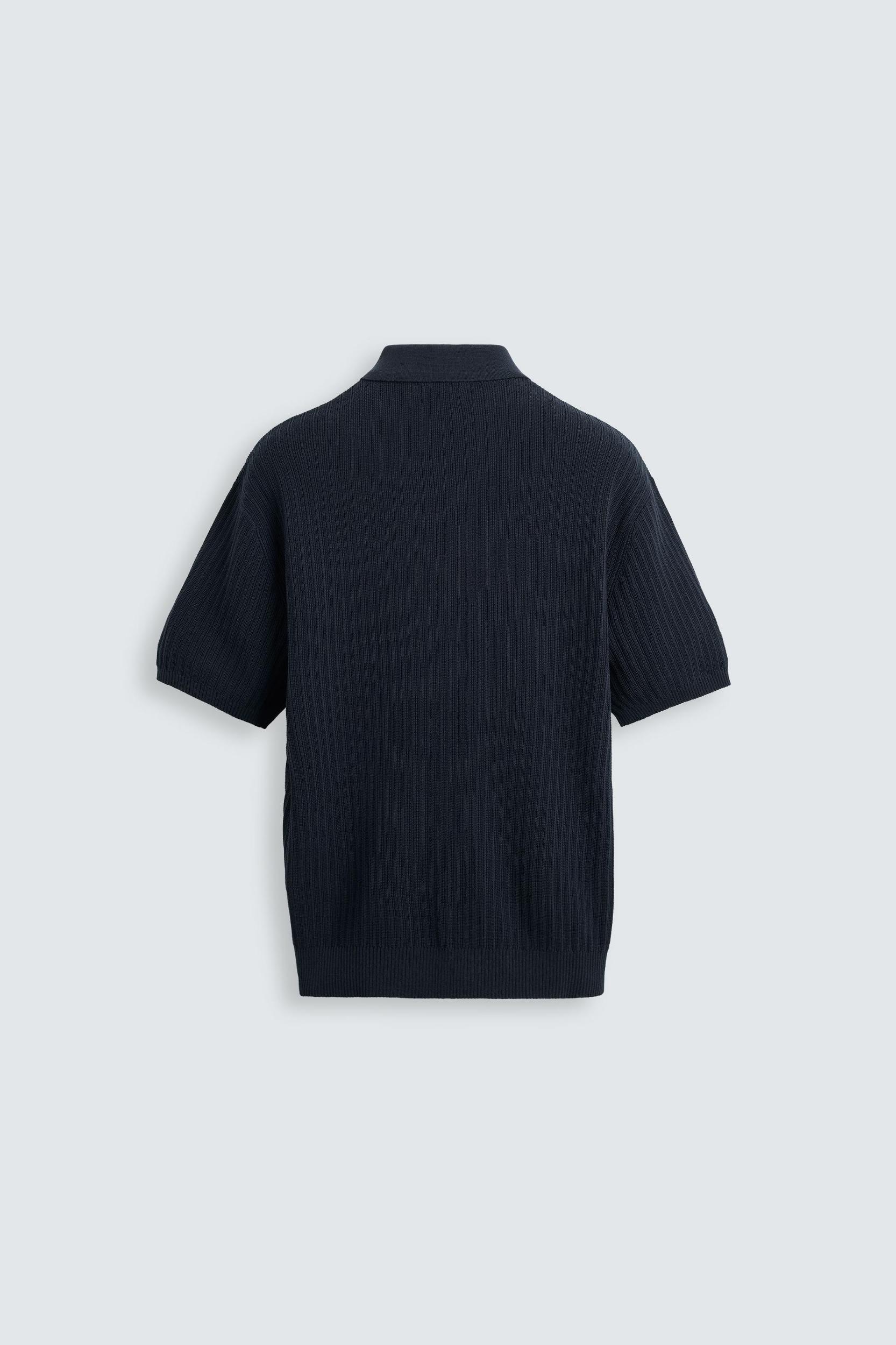 VERTICAL TEXTURED KNIT POLO SHIRT Product Image