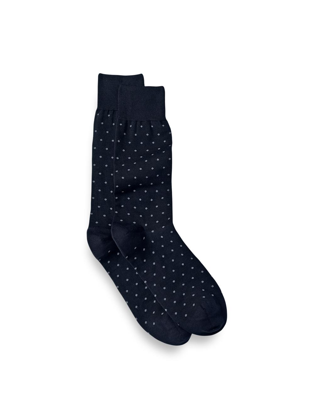 Dot Cotton Blend Sock - Navy Multi Product Image