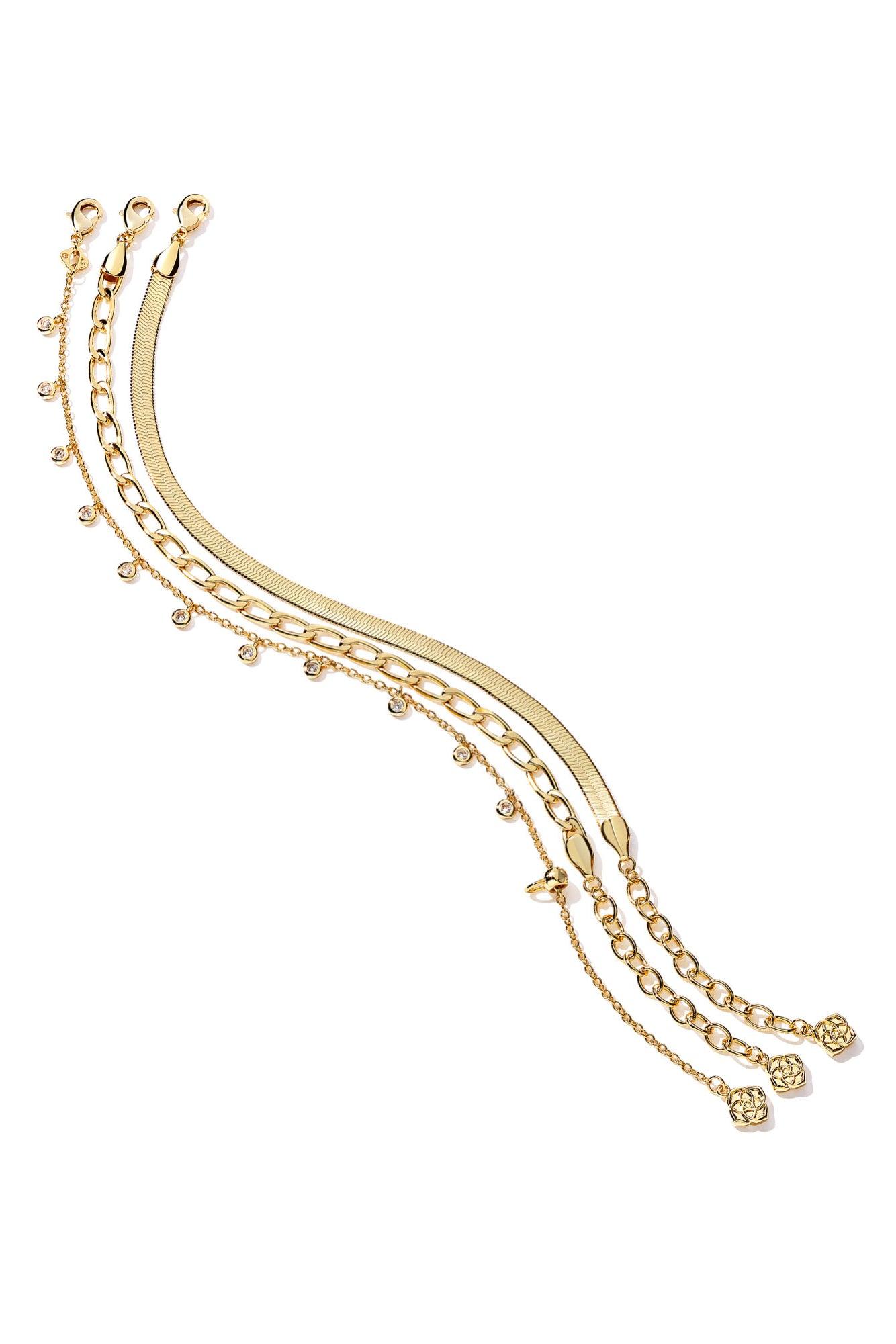 KENDRA SCOTT Kassie Set Of 3 Chain Bracelet Gold Metal Product Image