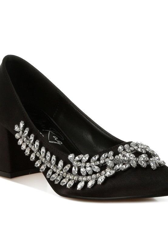 Abatina Satin Diamante Embellished Pumps Product Image