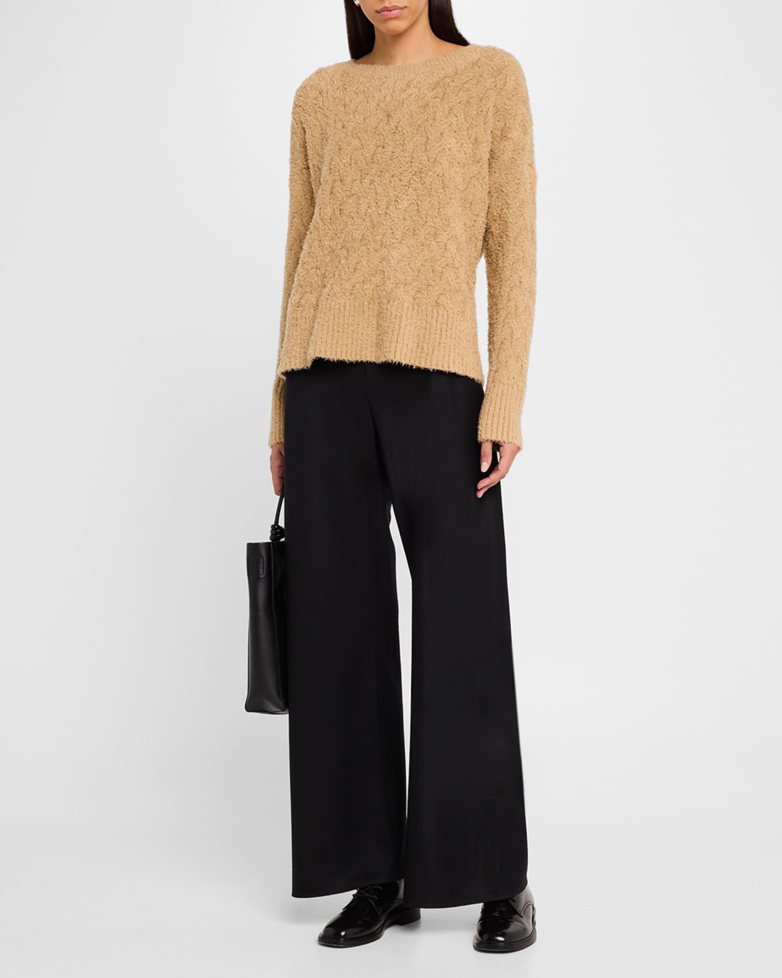 Crewneck Fringed Organic Cotton Sweater Product Image